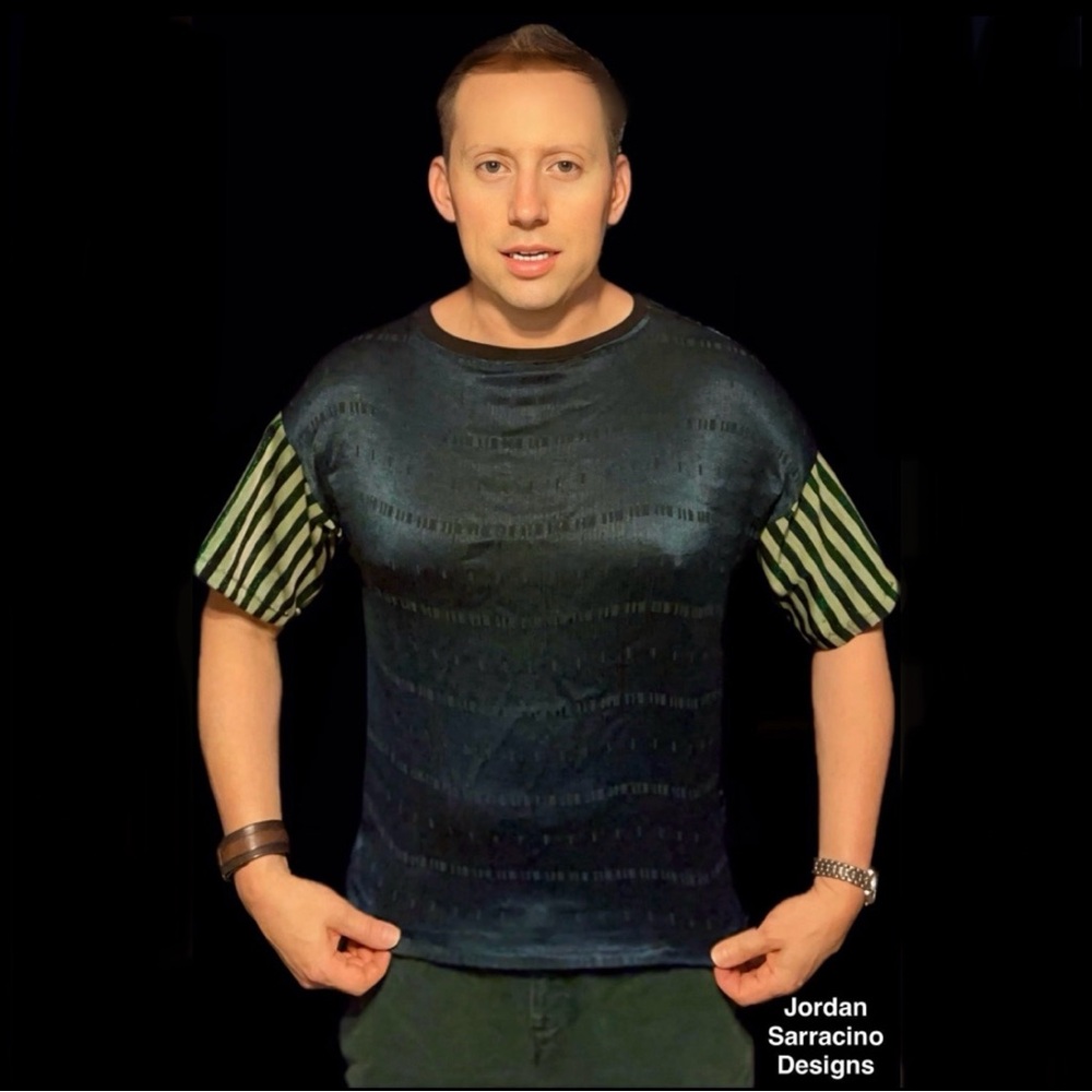 Jordan Sarracino Designs Emerald Green Striped Shirt